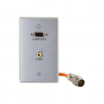 Wall Plate, VGA, HD15, Video Single Gang, Aluminum