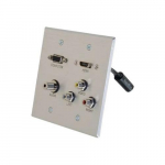 Wall Plate with VGA Stereo Audio, Video, Aluminum