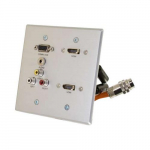 Wall Plate Transmitter with Dual HDMI, Video, Aluminum