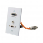 Wall Plate Transmitter, HDMI, VGA, Stereo Audio, White