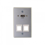 Wall Plate Transmitter, HDMI, 2Keystones, Aluminum