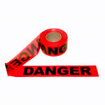 Red Barricade Tape, "Danger", Non-Flammable, 4 Mil