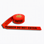 Red Barricade Tape, "Danger Do Not Enter", 4 Mil