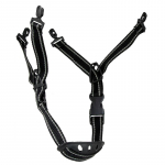 4-Point Chin Strap with Chin Guard Premium Black
