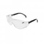 Cover2 Safety Glasses Black Temples, Clear Lens
