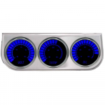 3-Gauge Bargraph Panel Chrome Blue LED