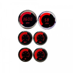 Multi-Gauge LED Digital Bargraph, Chrome, Red