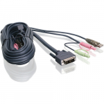 6" DVI-D Single Link USB KVM Cable