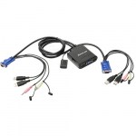 2-Port USB Cable KVM Switch, Audio, Mic