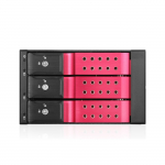 2x 5.25" to 3x 3.5" HDD Hot-Swap Rack, Red