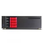 Trayless ATX Desktop Chassis, Red, 4x3.5" Bay