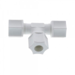 Union Tee, 1/2" Tube, Kynar PVDF, Ferrule Nut