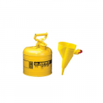 Steel Can for Diesel, 2 Gallon, Yellow, Funnel