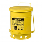 Oily Waste Can, 6 Gallon, Self-Closing Cover, Yellow