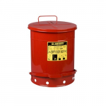 Oily Waste Can, 14 Gallon, Foot-Operated Cover, Red