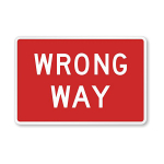 Wrong Way Sign 42"x30", 8 LEDs