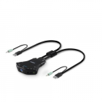 Secure 2-port Flip Switch DVI-D KVM with Audio