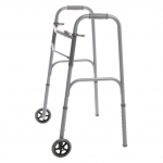 Two Button Folding Walker with 5" Wheels