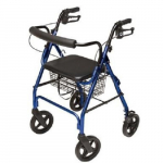 Walkabout Four-Wheel Contour Rollator, Blue