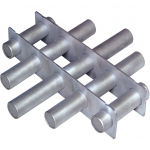 8" Round Grate Separator Ceramic Magnet, 4 Tubes