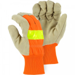Winter Lined Split Leather Palm Gloves, L