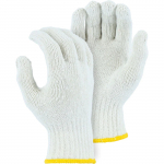 100% Polyester String Knit Glove, White, S