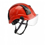 Type 2 Red Safety Helmet with Clear Visor