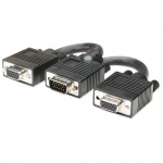SVGA HD15 Male to 2 HD15 Female Y 6" Cable