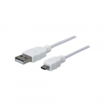 USB Type A to Micro-B M M Cable, White, 1m