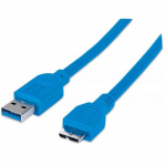 USB 3.0 Type-A Male to Micro-B Male Cable, 3'