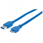 USB 3.0 Type-A Male to Micro-B Male Cable, 1.5'