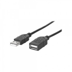 USB A to USB A M F Cable, Black, 6ft