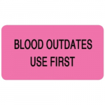 1.625" x 0.875" Label "Blood Outdates Use First"