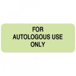 Green 2.25" x 0.875" Label "For Autologous Use Only"