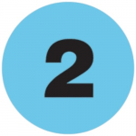 Light Blue 1" Lot Signal Label, Number "2"