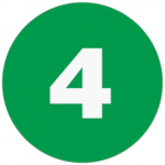 Green 1" Lot Signal Label, Number "4"
