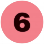 Pink 1" Lot Signal Label, Number "6"