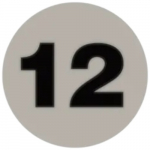 Gray 1" Lot Signal Label, Number "12"