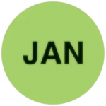 Light Green 1" Lot Signal Label, Month "JAN"