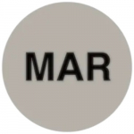 Gray 1" Lot Signal Label, Month "MAR"