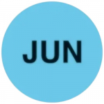 Light Blue 1" Lot Signal Label, Month "JUN"