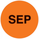 Orange 1" Lot Signal Label, Month "SEP"