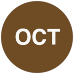 Brown 1" Lot Signal Label, Month "OCT"