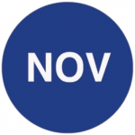 Dark Blue 1" Lot Signal Label, Month "NOV"
