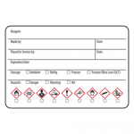 White 3" x 2" Reagent GHS Label