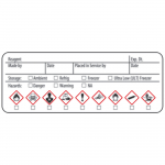 White 3" x 1.13" Reagent GHS Label