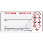 White 3" x 1.5" Self-Laminating GHS Label