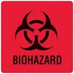 Laminated Red 8" x 10" Biohazard Warning Label