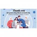 21" x 11.25" Sign for Health and Hygiene Kiosk