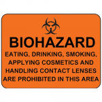 Orange "Biohazard Eating..." Warning Sign